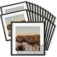 thumbnail image 1 of HAUS AND HUES 20x20 Black Metal Picture Frames Matted to 16x16 - Features Premium Aluminum & Hanging Hardware, Shatterproof Plexiglass - Ideal for Home, Room, Office (20x20 in, Black, Set of 25), 1 of 6