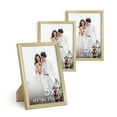 thumbnail image 1 of HAUS AND HUES 5x7 Gold Metal Picture Frames - Gold Frames 5X7 - Features Premium Aluminum, Vertical Hanging, Easel Back for Tabletop, Home, Office (5x7 in, Gold, Set of 3), 1 of 6