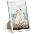 thumbnail image 1 of HAUS AND HUES 5x7 Wood Picture Frame - Set of 1 Natural Wood Frame, White 5x7 Picture Frame Wood for Poster,5x7 Photo Frame, 5x7 Wood Frame for Walls, 5x7 Frames for Pictures (White Oak Frame), 1 of 6