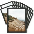 thumbnail image 1 of HAUS AND HUES 6x8 Black Oak Wooden Picture Frame - Set of 25 6x8 Poster Frame - Premium Oak, Vertical Hang, Shatterproof Plexiglass - Ideal for Home, Room, Office (6x8-inch, Black, Set of 25), 1 of 6