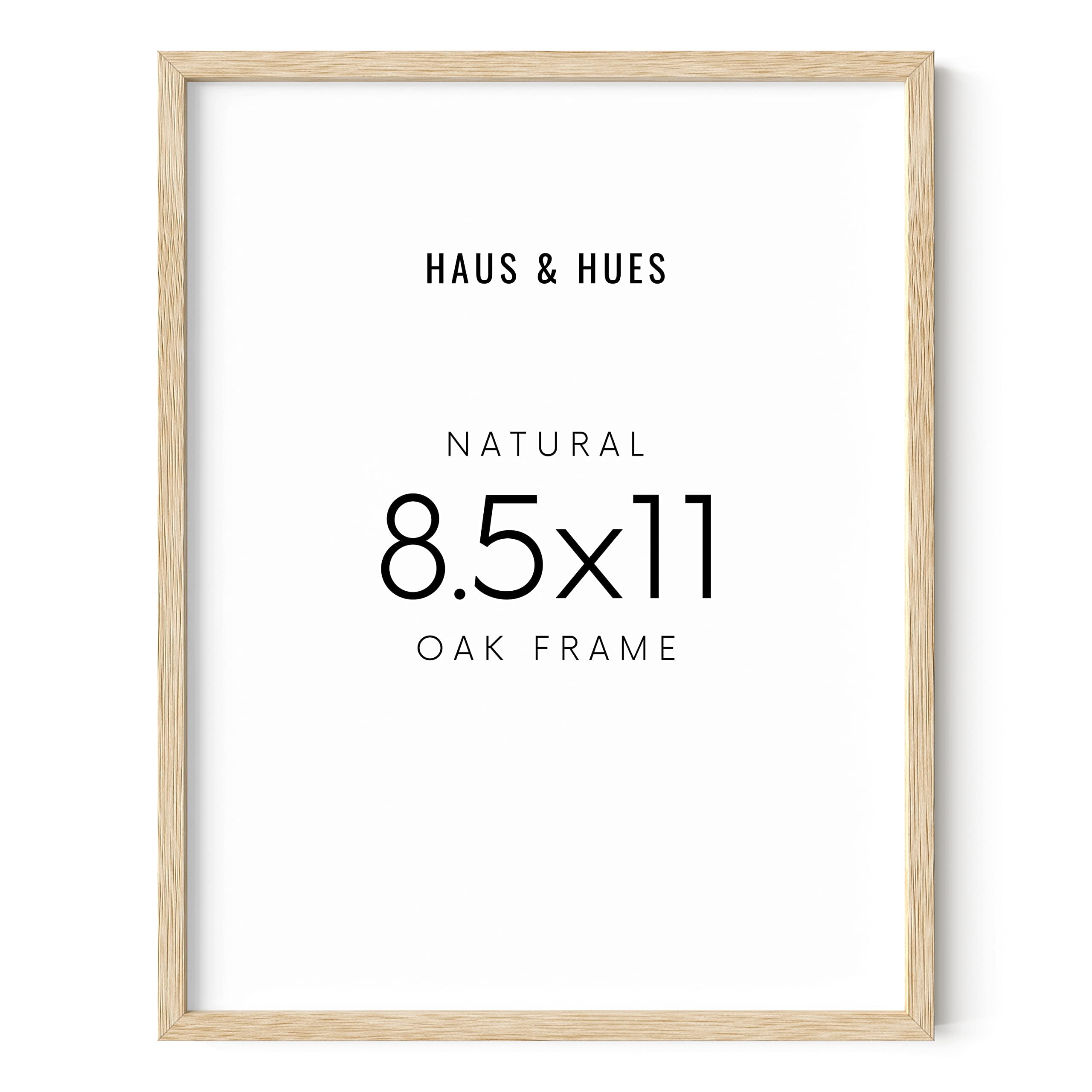 Beige Oak Wood 8.5x11 Wall Mount Picture Frame