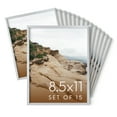 thumbnail image 1 of HAUS AND HUES 8.5x11 Silver Metal Picture Frames - Features Premium Aluminum, Vertical & Horizontal Hang, Shatterproof Plexiglass - Perfect for Home, Room, Office (8.5x11 in, Silver, Set of 15), 1 of 6