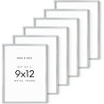 thumbnail image 1 of HAUS AND HUES 9x12 Silver Metal Picture Frames - Features Premium Aluminum, Vertical & Horizontal Hang, Shatterproof Plexiglass - Perfect for Home, Room, Office (9x12 in, Silver, Set of 6), 1 of 6