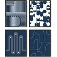 thumbnail image 1 of HAUS AND HUES Abstract Blue Wall Art Prints - Set of 4 Abstract Art Blue Wall Decor for Living Room Wall Art | Watercolor Prints Wall Art | Navy Blue Wall Art (11x14 Black Framed), 1 of 1