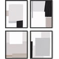 thumbnail image 1 of HAUS AND HUES Abstract Minimalist Wall Art Set of 4 - White and Grey Wall Art, Black and White Minimalist Wall Art, Neutral Wall Art, Modern Art Wall Decor, Abstract Wall Decor (Black Framed, 11x14), 1 of 8