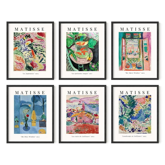 HAUS AND HUES Aesthetic Posters, Matisse Poster - Set of 6 Matisse Wall Art, Wall Posters Aesthetic, Matisse Prints, Art Exhibition Poster, Mattise Art, Summer Matisse Art Print (8" x 10", UNFRAMED)