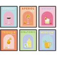 thumbnail image 1 of HAUS AND HUES Alcohol Framed Wall Art - Set of 6 Preppy Wall Decor, Framed Posters For Room Aesthetic, Funky Wall Art, Bar Art Wall Decor, Danish Pastel Room Decor Aesthetic (11x14, Black Framed), 1 of 6