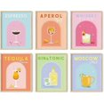 thumbnail image 1 of HAUS AND HUES Alcohol Framed Wall Art - Set of 6 Preppy Wall Decor, Framed Posters For Room Aesthetic, Funky Wall Art, Bar Art Wall Decor, Danish Pastel Room Decor Aesthetic (8x10, Beige Framed), 1 of 6