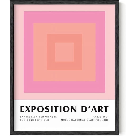 HAUS AND HUES Art Exhibition Poster, Pink Geometric Art Print, Danish Posters, Pink Posters for Room Aesthetic, Pink Wall Art Pink Art, Geometric Art Prints, Danish Pastel (16"x20" Unframed)