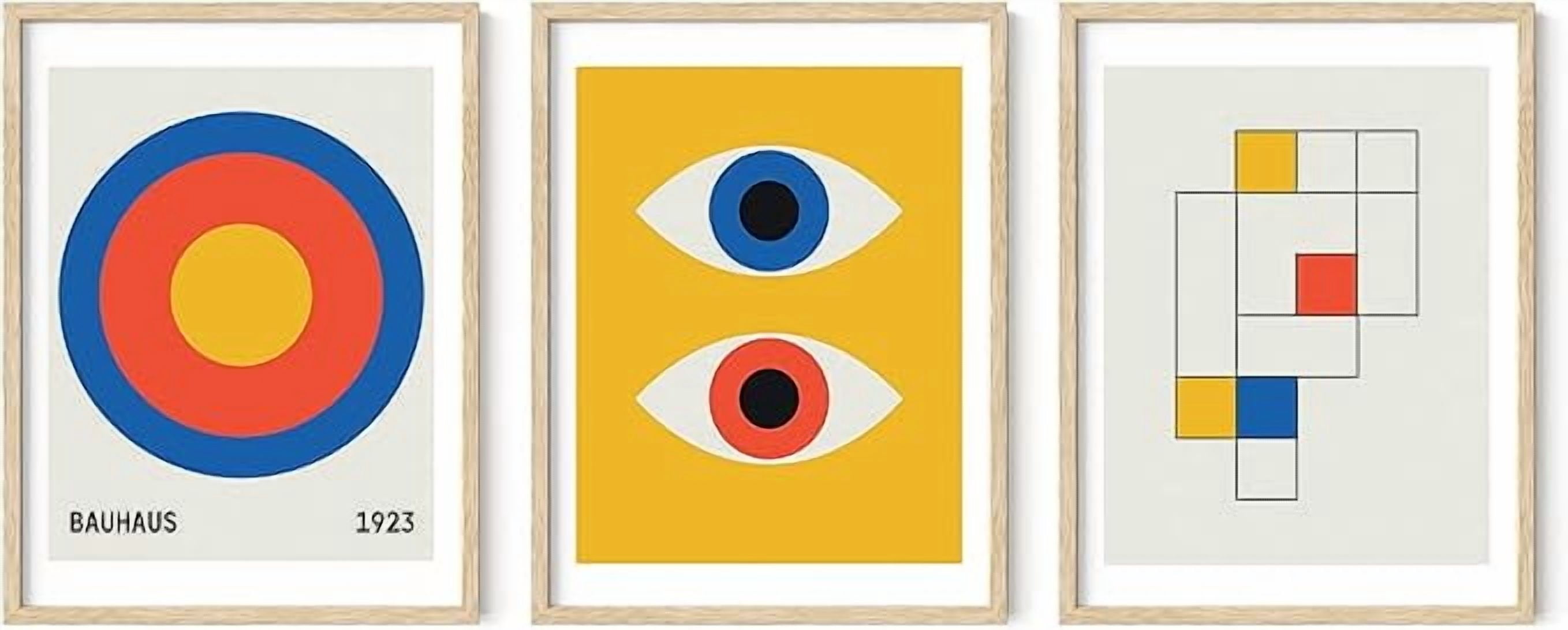 HAUS AND HUES Bauhaus Poster Art - Set of 3 Modern Abstract Wall Art ...