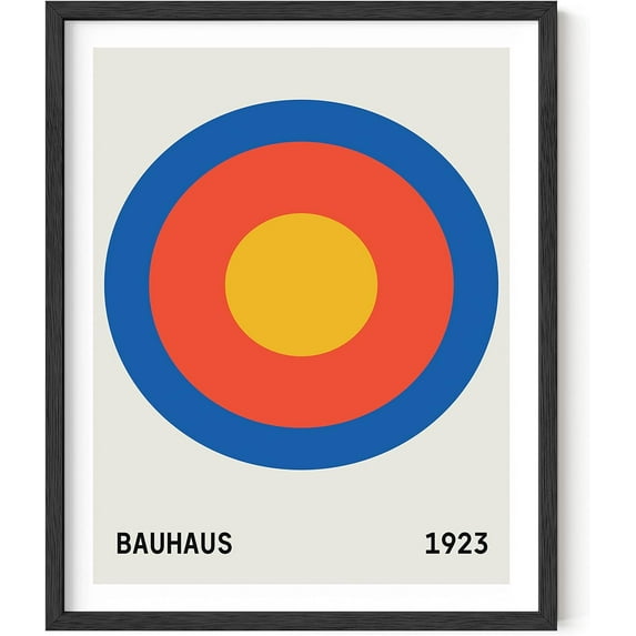 HAUS AND HUES Bauhaus Wall Art - Framed Wall Art for Living Room, Contemporary Wall Art, Bauhaus Poster, Geometric Wall Art, Famous Prints Vintage Wall Art, Colorful Wall Art (Black Framed, 16x20)