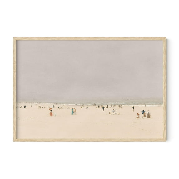 HAUS AND HUES Beach Art Wall Decor - Vintage Beach and Coastal Wall Art Decor with Framed Prints, Antique Charm, and Timeless Coastal Scenes (24x36 Framed Beige)