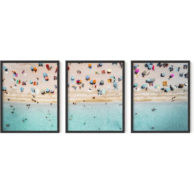 HAUS AND HUES Beach Pictures Wall Art - Set of 3 Coastal Art, Nature ...