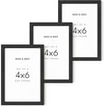 thumbnail image 1 of HAUS AND HUES Black Solid Oak Wall or Tabletop 4x6 Picture Frames Set of 3-4x6 Frames for Pictures, Photo Frames 4x6, Photo Gallery Wall Frame Set, 4x6 Frames Set, Black 4x6 Picture Frames, 1 of 6