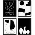 thumbnail image 1 of HAUS AND HUES Black and White Framed Wall Art - Set of 4 Framed Geometric Wall Art, Abstract Minimalist Wall Art, Geometric Wall Shapes, Framed Modern Art, Black Art (11x14, Black Framed), 1 of 1