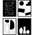 thumbnail image 1 of HAUS AND HUES Black and White Framed Wall Art - Set of 4 Framed Geometric Wall Art, Abstract Minimalist Wall Art, Geometric Wall Shapes, Framed Modern Art, Black Art Wall Decor (8x10, Black Framed), 1 of 1