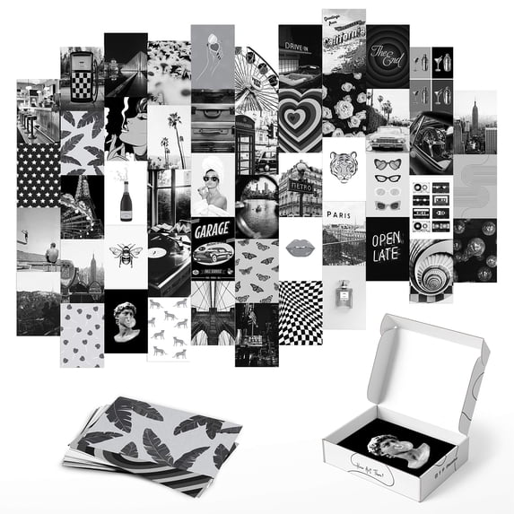 HAUS AND HUES Black & White Wall Collage Kit - Aesthetic Wall Collage ...