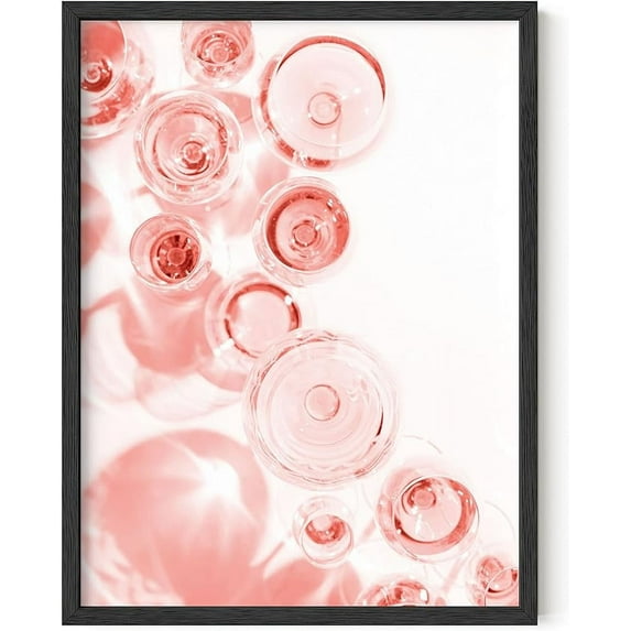 HAUS AND HUES Blush Pink Wall Decor Champagne Flutes Champagne Print Pink Wall Art for Bedroom Glam Wall Decor Glam Room Decor for Women Pink Pictures Glam Decor for Wall | UNFRAMED 12” x 16”