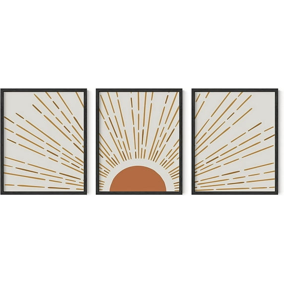 HAUS AND HUES Boho Art, Boho Pictures - Boho Pictures Wall Decor, Boho Posters, Scandinavian Wall Art, Sun Wall Art, Terracotta Wall Art Southwestern Decor Wall Art Mid Century Art (16x20 UNFRAMED)
