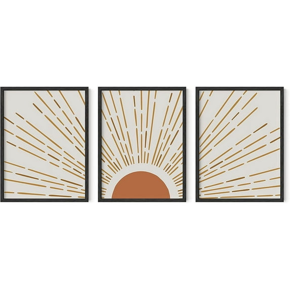 HAUS AND HUES Boho Art, Boho Pictures - Boho Pictures Wall Decor, Boho Posters, Scandinavian Wall Art, Sun Wall Art, Terracotta Wall Art Southwestern Decor Wall Art Mid Century Art (12x16 UNFRAMED)