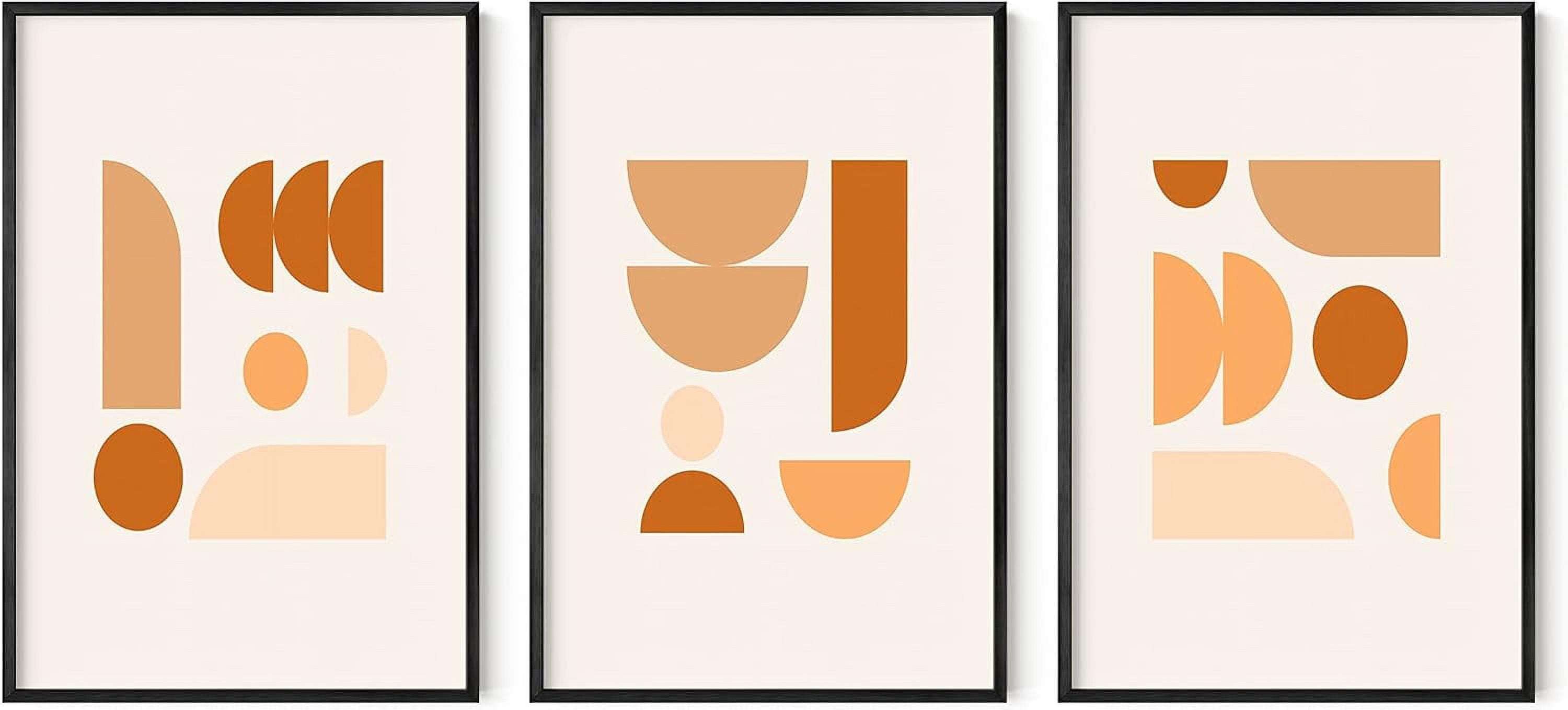 HAUS AND HUES Boho Framed Wall Art - Set of 3 Mid Century Modern Art ...