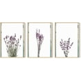 thumbnail image 1 of HAUS AND HUES Botanical Wall Art Framed - Set of 3 Calming Lavender Prints, Plant Posters, Framed Floral Prints, Minimalist Flower Pictures, Nature Artwork (24x36, Beige Framed), 1 of 6