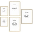 thumbnail image 1 of HAUS AND HUES Collage Frames For Wall - Set of 5 Photo Gallery Frames, Picture Frames Collage Wall Decor, Assorted Photo Frame Set, Stair Picture Frame Set Wood, (Two 8x10, Three 12x16 Beige), 1 of 6