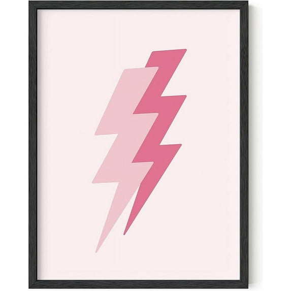 HAUS AND HUES Duo Pink Lightning Poster Lightning Bolt Poster for Trendy Pink Room Decor Aesthetic, Pink Poster Aesthetic, Dorm Posters for College Girls Wall Prints Aesthetic UNFRAMED 12” x 16”