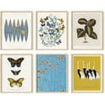 thumbnail image 1 of HAUS AND HUES Eclectic Wall Art - Set of 6 Vintage Wall Decor Butterfly Wall Art, Bedroom Wall Art Eclectic Decor, Botanical Prints Gallery Wall Art, Framed Artwork for Walls (16x20, Framed Beige), 1 of 6