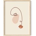 thumbnail image 1 of HAUS AND HUES Female Figure Wall Art Line Drawing - Single Line Drawing Wall Art, Woman Art Print Line Art Wall Decor Minimalist Wall Decor, Silhouette Lipstick (Beige Framed, 12x16), 1 of 6