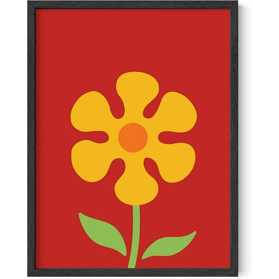 HAUS AND HUES Flower Posters for Teen Girls Room - Trendy Posters and Wall Art for Teen Girls Bedroom | Cute Wall Posters Aesthetic for Bedroom, Flower Market Poster UNFRAMED 12" x 16" (Red Flower)