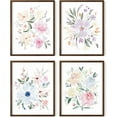 thumbnail image 1 of HAUS AND HUES Flower Wall Decor - Set of 4 Floral Wall Art, Floral Wall Decor, Flower Wall Art, Framed Flower Painting, Floral Pictures Wall Decor, Flower Pictures (Framed Walnut, 11x14), 1 of 6