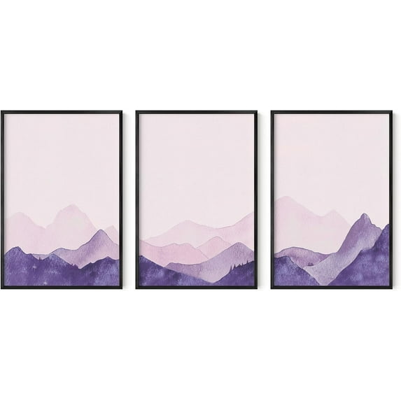 HAUS AND HUES Forest Wall Art - Set of 3 Forest Art Wall Decor, Mountain Wall Art for Living Room, Forest Wall Decor, Nature Wall Art, Mountain Wall Decor, Forest Pictures Wall Art, (24x36, Unframed)