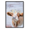 thumbnail image 1 of HAUS AND HUES Framed Cow Pictures Wall Decor Farmhouse - Cow Wall Art, Farmhouse Framed Wall Decor, Cow and Flowers Print for Kitchen and Nursery, Flower Cow Art Print Individual (Framed Black 24x36), 1 of 6