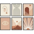 thumbnail image 1 of HAUS AND HUES Framed Wall Art Boho Prints - Set of 6 Minimalist Wall Art Framed, Large Abstract Mid Century Modern Wall Decor, Geometric Wall Art, Geometric Wall Art Framed (16x20, Unframed), 1 of 6