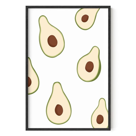 HAUS AND HUES Fruit Art Avocado Poster Fruit Wall Art Kitchen Artwork for Wall Kitchen Fruit Wall Decor Wall Art for Kitchen Fruit Food Wall Art Kitchen Art Avocado Collage (Unframed, 24x36)