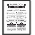 thumbnail image 1 of HAUS AND HUES Funny Bathroom Decor & Bathroom Signs, Funny Bathroom Wall Art & Bathroom Decor Signs, Funny Bathroom Signs Funny Bathroom Art Toilet Rules Bathroom Rules (Framed Black 16x20), 1 of 6