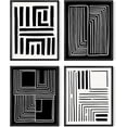 thumbnail image 1 of HAUS AND HUES Geometric Wall Art - Set of 4 Black and White Posters For Room Aesthetic, Modern Abstract Wall Art, Minimalist Art Wall Decor, Large Black and White Wall Art, (8x10, Unframed), 1 of 5