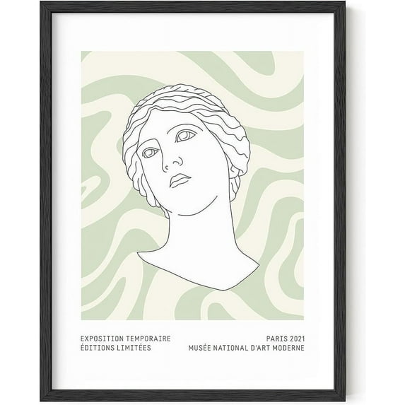 HAUS AND HUES Green Posters For Room Aesthetic, Wall Art Green Color, Green Aesthetic Sage Room Décor, Green Cute Danish Pastel Aesthetic Sage Green Wall Art, Green Geometric Print (Unframed, 12x16)