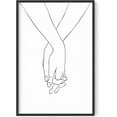 thumbnail image 1 of HAUS AND HUES Hands Wall Art Love Art Print Minimalist Line Art Black and White Love Wall Art Minimalist Wall Art Love Pictures Wall Decor Black and White Holding Hands Line Art (Unframed 24x36), 1 of 1