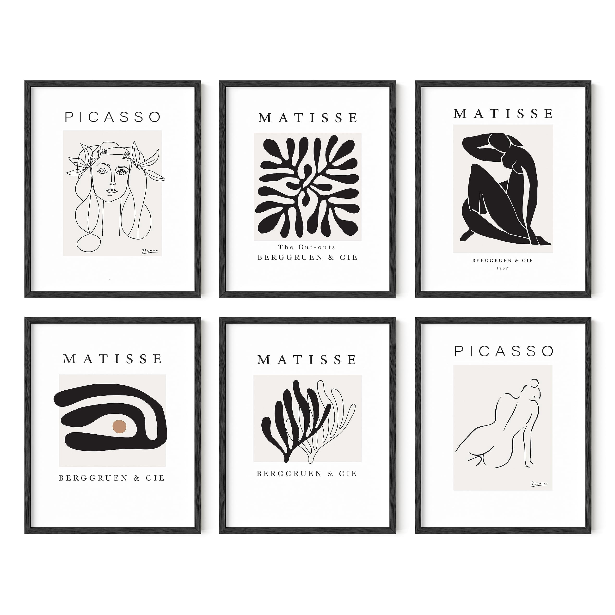 HAUS AND HUES Henri Matisse Posters and Picasso Wall Art - Set of 6 ...