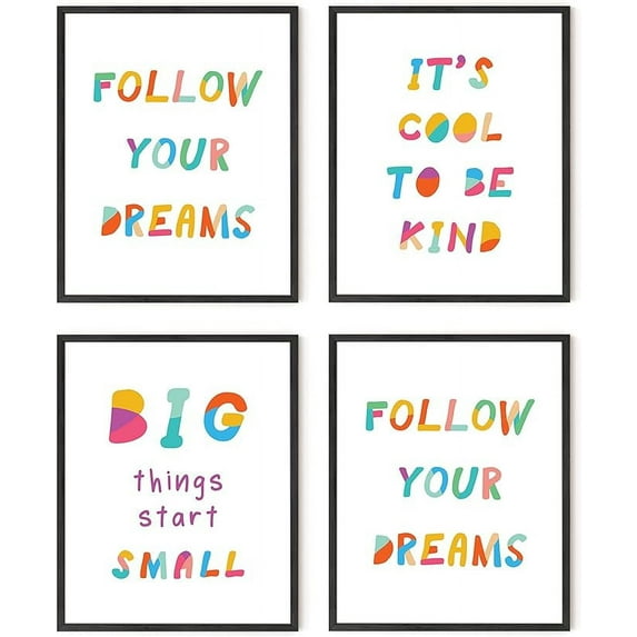 HAUS AND HUES Inspirational Quotes for Kids Wall Decor Kids Inspirational Wall Art & Playroom Wall Decor | Nursery Qoutes Kids Room Wall Decor & Poster for Baby Room | Poster for Girls Room