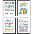 thumbnail image 1 of HAUS AND HUES Inspirational Quotes for Kids Wall Decor Kids Inspirational Wall Art & Playroom Wall Decor | Nursery Quotes Kids Room Wall Decor, Dream Rainbow Set of 4-11x14 - Framed Black 16x20, 1 of 6