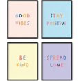 thumbnail image 1 of HAUS AND HUES Inspirational Wall Art Print Quotes - Set of 4 Motivational Art Prints Posters for Teen Girls Room | Positive Be Kind Wall Decor for Girls Bedroom, UNFRAMED (11x14), 1 of 6