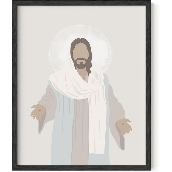 HAUS AND HUES Jesus Wall Art - Jesus Picture Christian Wall Art, Jesus Christ Portrait Religious Wall Decor, Jesus Poster, Picture of Jesus Art, Catholic Poster for Wall (Unframed, 16x20)