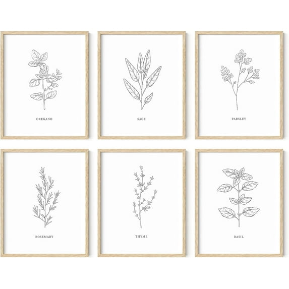 HAUS AND HUES Kitchen Herbs Wall Art Decor for Kitchen Herb Art Prints and Kitchen Signs Wall Decor | Herb Prints Kitchen Wall Art Kitchen Prints for Wall Herb Decor (8"X10" UNFRAMED)