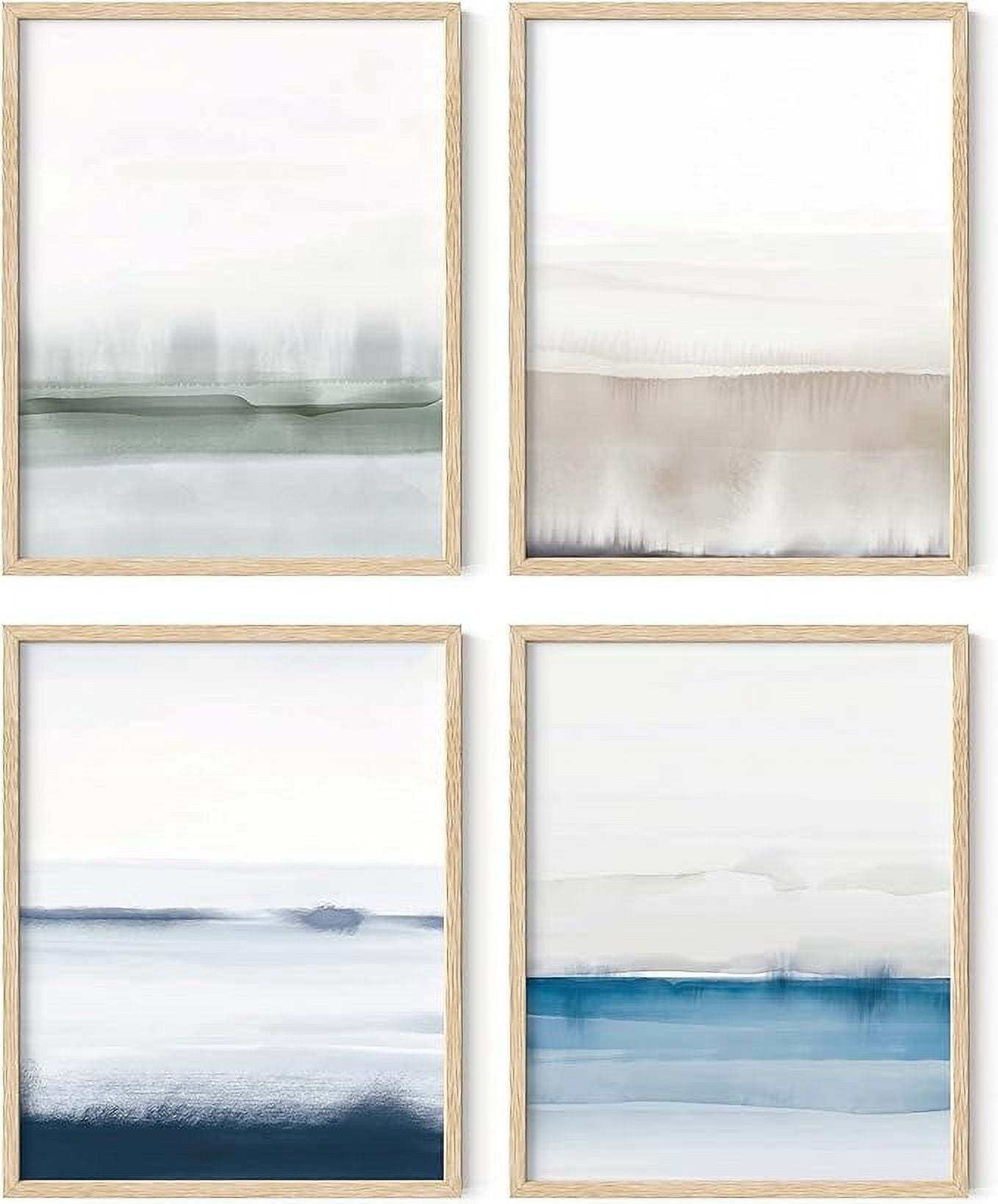HAUS AND HUES Landscape Painting Set of 4 Nature Posters, Abstract