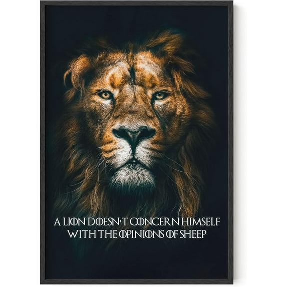 HAUS AND HUES Lion Poster Inspirational - Motivational Quotes, Inspirational Quotes Lion Wall Art, Lion Art, Motivational Posters for Office, Lion Pictures Lion Art Print Individual (Unframed 24x36)