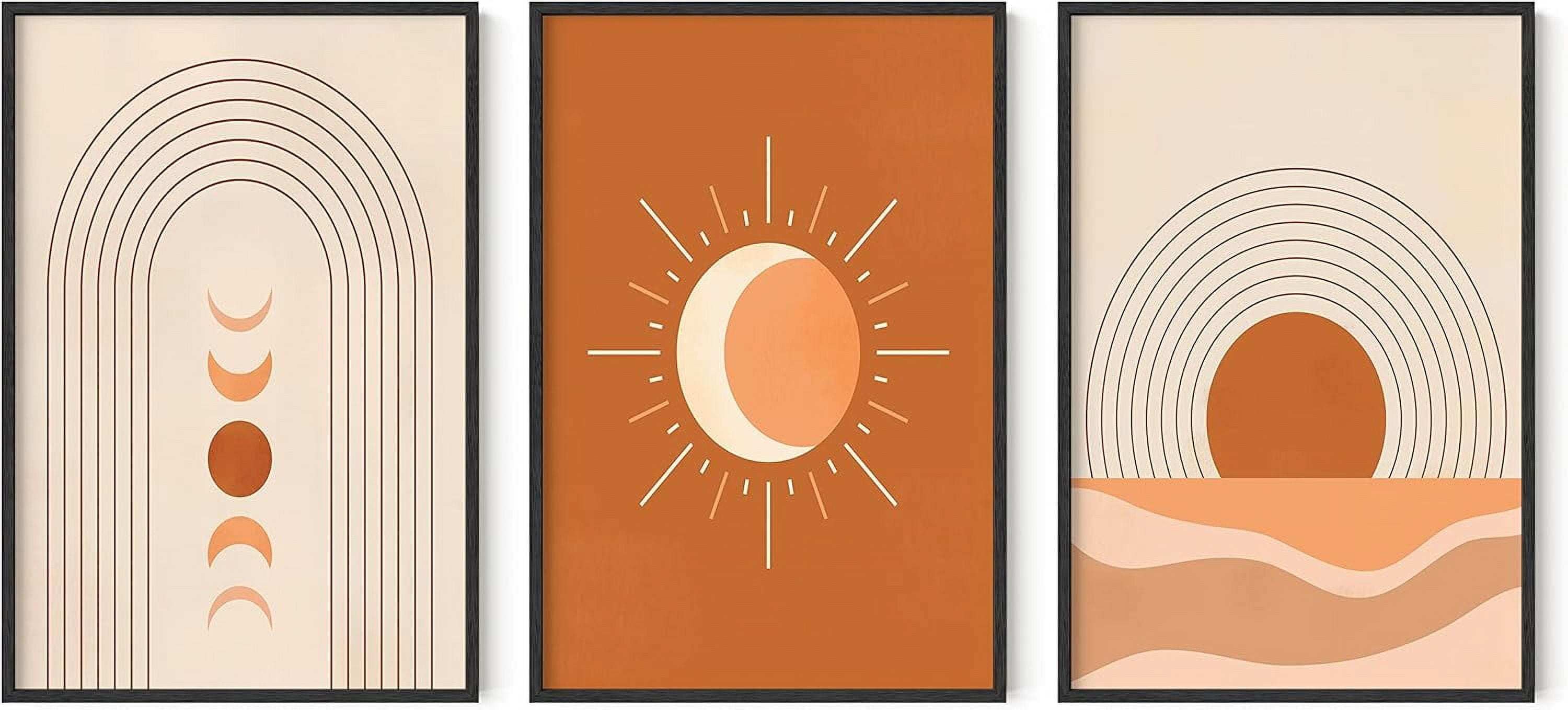 HAUS AND HUES Mid Century Wall Art and Terracotta Decor, Set of 3 Mid ...