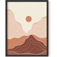 thumbnail image 1 of HAUS AND HUES Mountain Wall Art - Framed Boho Wall Art, Abstract Art Prints, Minimalist Wall Art Framed, Boho Framed Art, Wall Art Boho Prints For Wall, Terracotta Wall Decor (Black Framed, 12x16), 1 of 6